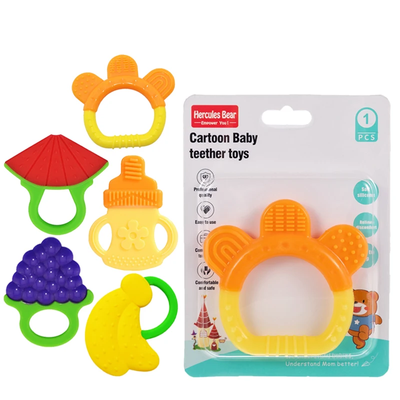 Wholesale OEM BPA free baby silicone dental gel Baby teeth grinding stick toy food grade comfort toy