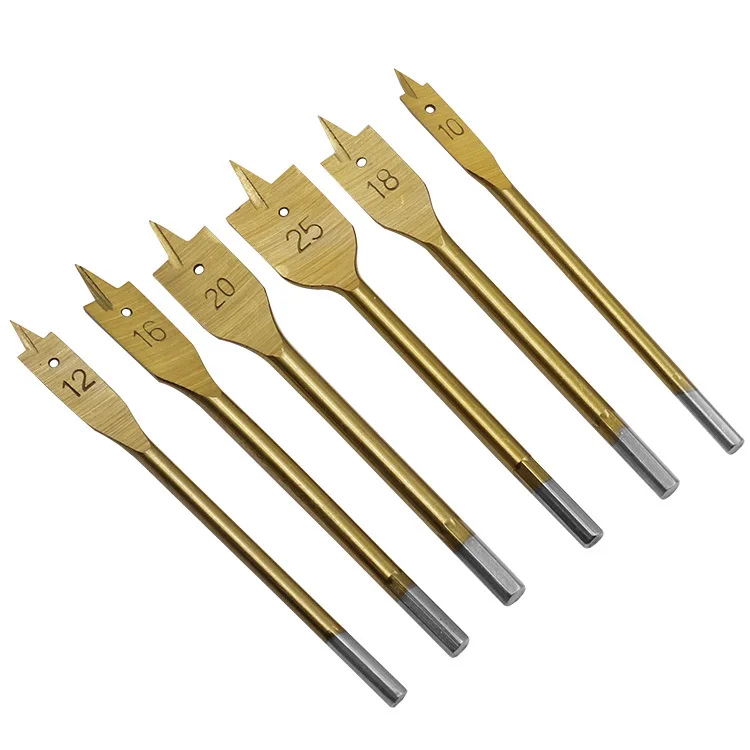 6PCS 10-25mm Carbon Steel Wood Boring Spade Drill Bit Set For Woodworking Drilling Tool