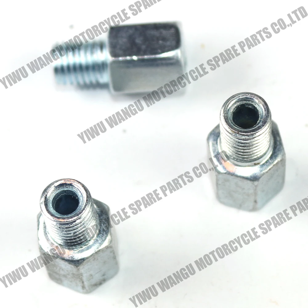 Thread Reducer M10 M8 Converter Motorcycle Rearview Mirror Conversion Screw Adapter Thread Chrome Pack