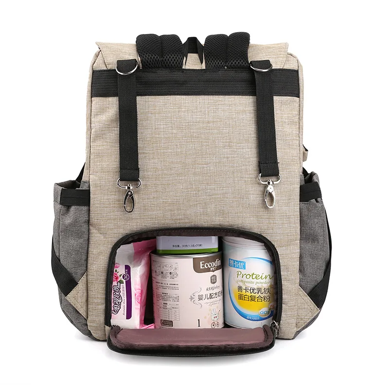 Stitching mother and baby backpack multifunctional large capacity diaper bag fashion mommy backpack