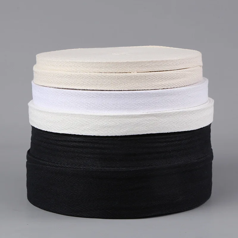 Hot Sale Organic Cotton Tape Webbing Twill Natural/Black/White Color,Size 6-60mm