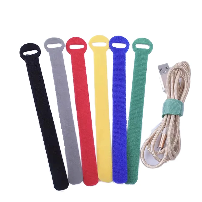 0.47 * 5.90 inchAdjustable Multi-Purpose Self-Adhesive Cable Ties Reusable Cord Organizer with Hook and Loop Wire Strap