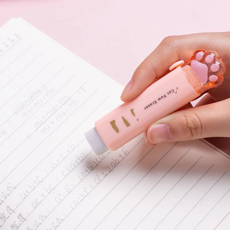 Kawaii Push-pull дизайн кошачья лапа портативный резиновый ластик милые Ластики для детей школьные офисные принадлежности Подарочные канцелярские