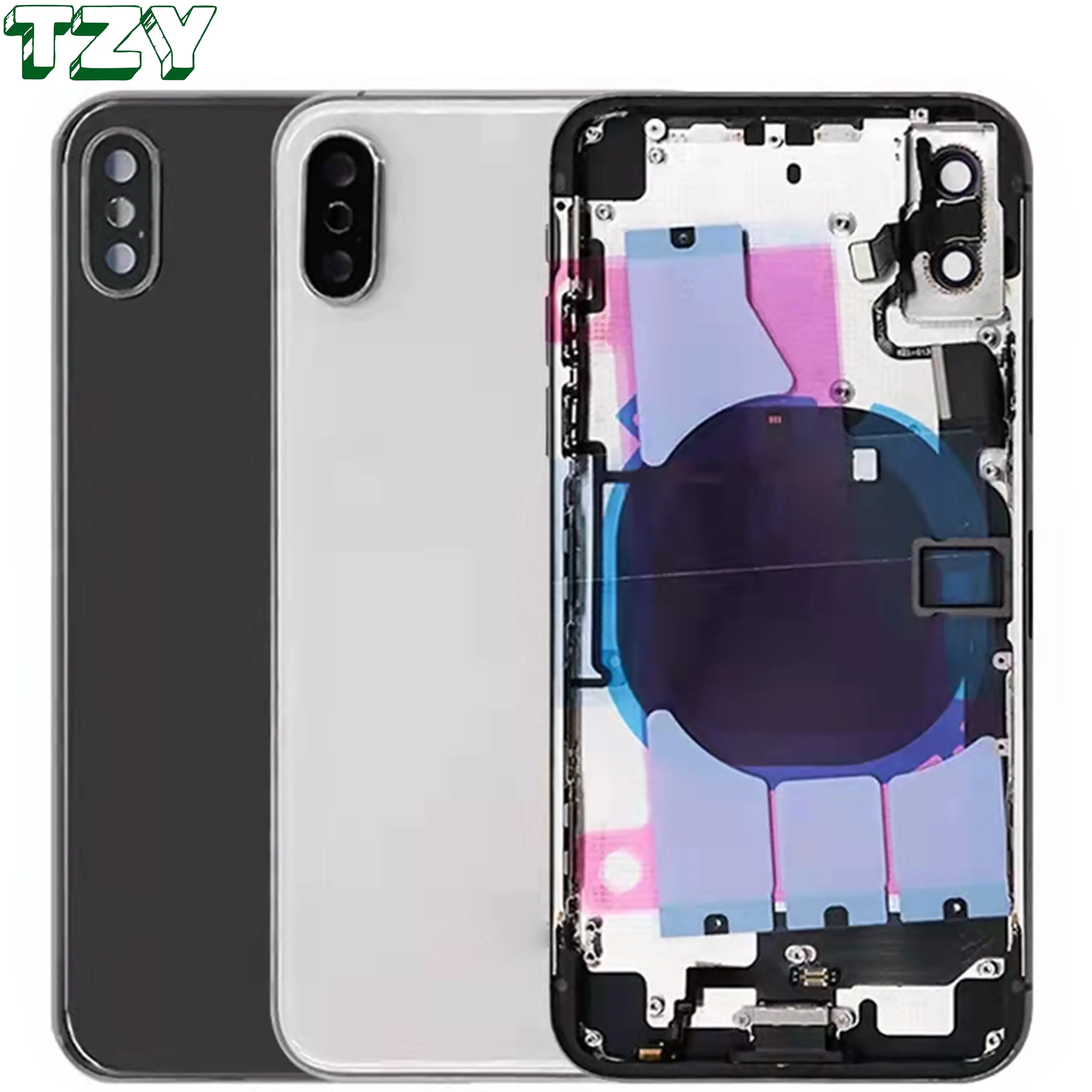 Back Housing With Logo Squarish Housing For iPhone XS MAX 11 PRO 8 PLUS 13 PRO MAX Back Rear Cover Battery Housing