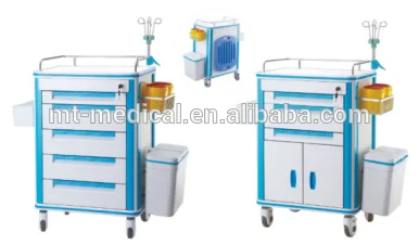 Best price hospital equipment nurse cart medical anesthesia trolley for ICU operating room