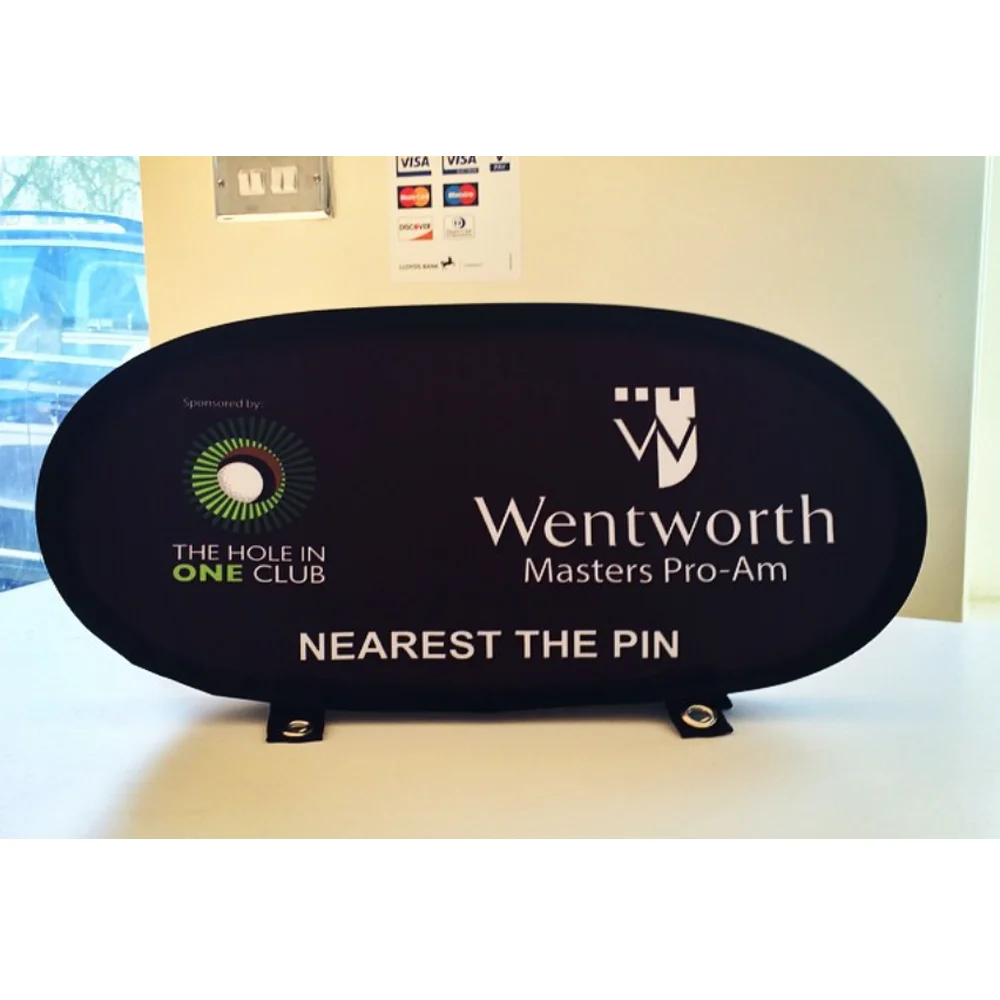 Easy to assemble Oval Side Court Banner Custom Designed Pop Up A Frame Banner for Advertising