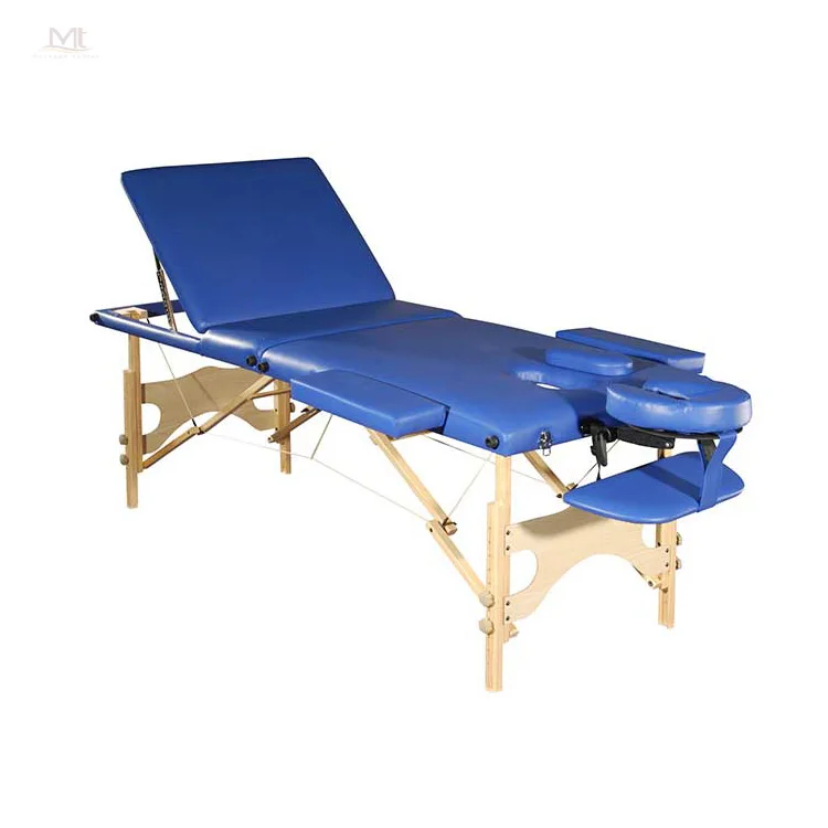 Mt Manufacture Cheap Economic Factory Lightweight Folding Adjustable Height Massage Bed Spa Bed Physiotherapy Bed with Backrest