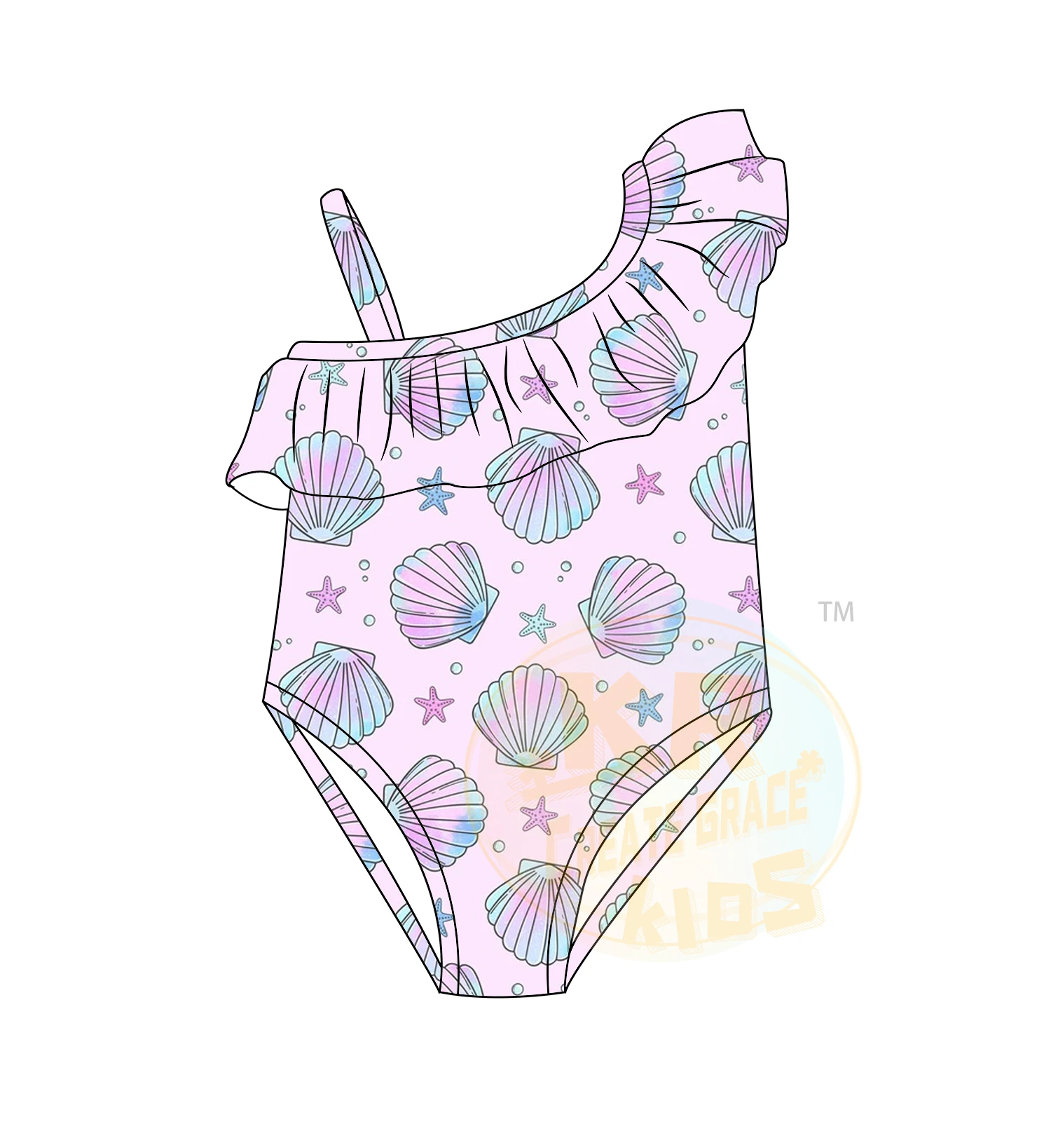 Wholesale One Shoulder Girls Swimwear One Piece Toddler Bathing Suits Custom Beachwear And Swimwear For Kids