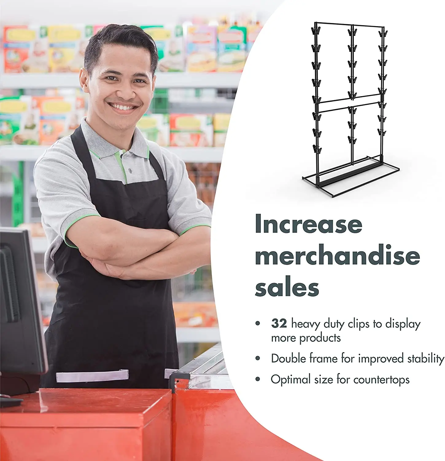 RUIMEI 3-Row Chip Stand Display for Party Candy Cart Snack Retail Display Rack Cotton Candy Bags, Chips Display Rack