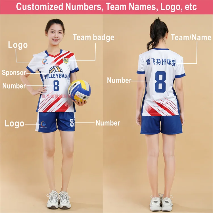 Volleyball Latest Design Sublimated Volleyball Jersey Women Wholesale Team Set Custom Volleyball Uniforms