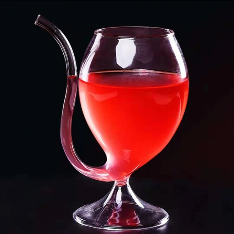 Vampire Cocktails And Mixed-Drinks Cup With Straw Bar Glass Martini Cup High Borosilicate