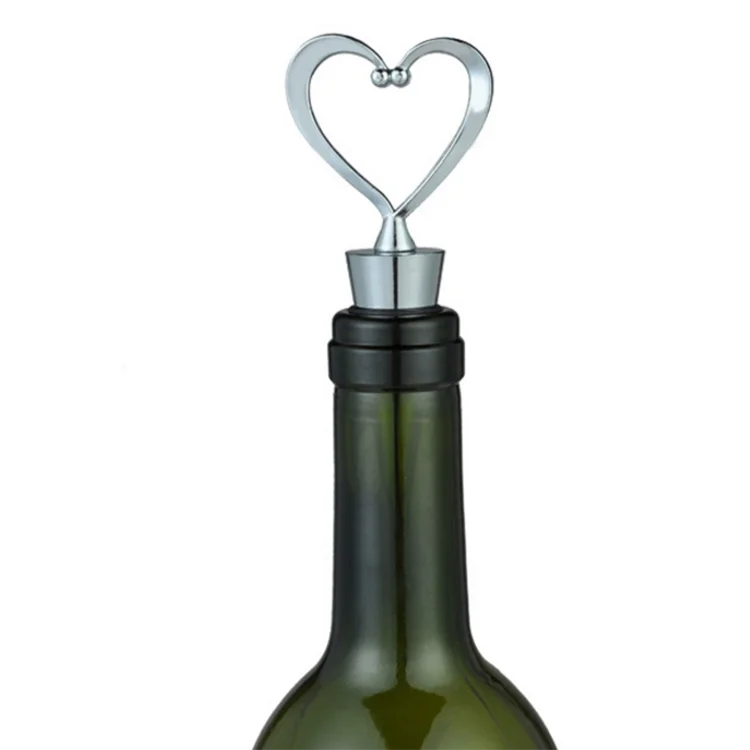 2022 Top Seller New Design Zinc Alloy Love Heart Shape Wine Stopper Bar Supplies Fresh Plug Bottle Wedding Favor Decoration Tool