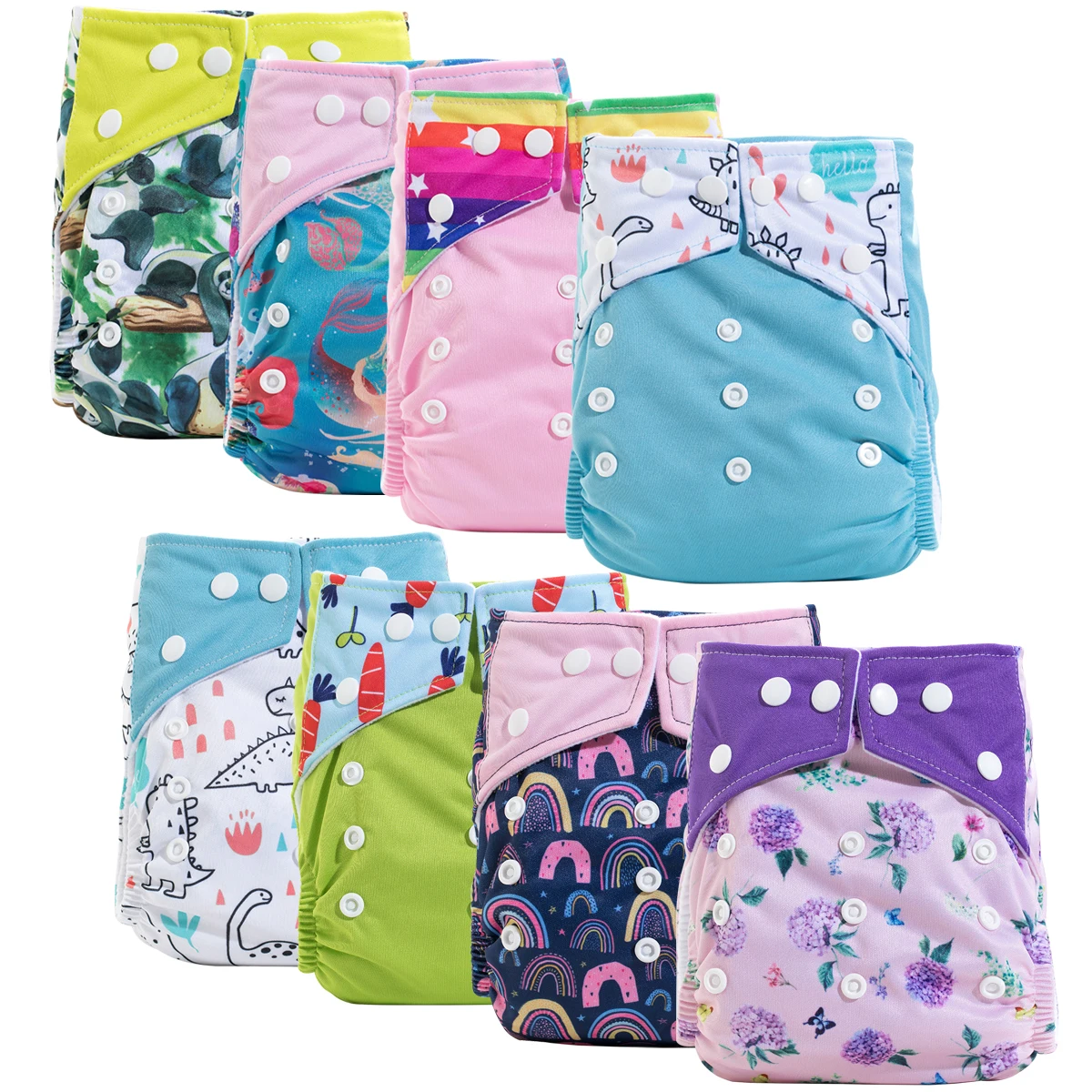 2025 Оптовая продажа Новый пользовательский принт и логотип Многоразовые моющиеся детские подгузники из тонкой ткани