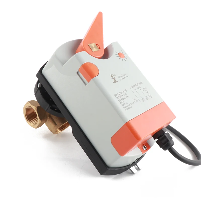 AC24V AC220V большим вращающим моментом Электрический привод оснащен DN20 3/4 дюйма трехходовой шаровой кран