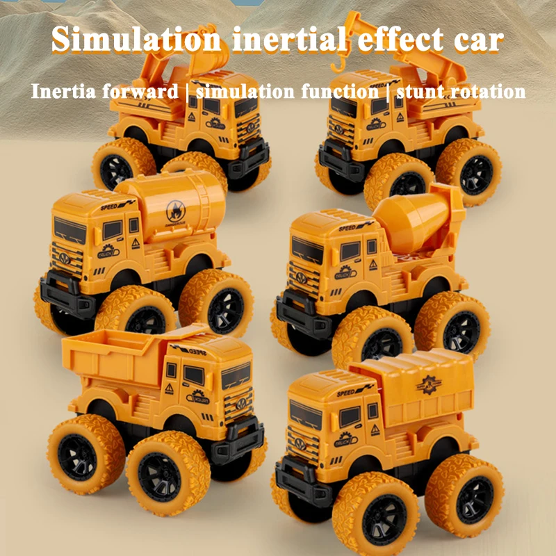 Mini Inertia Car Toys engineering Truck Models Pull Back  Vehicle  Engine Fun Interactive Toys