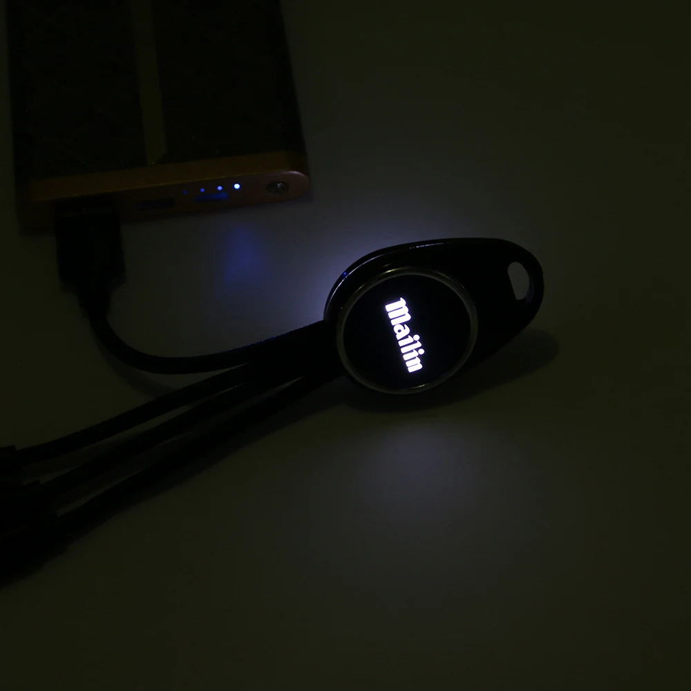 Factory Custom LOGO Brand New Trending Keychain Multi Micro usb Charging 3 in 1 USB Cable for Promotion Gifts