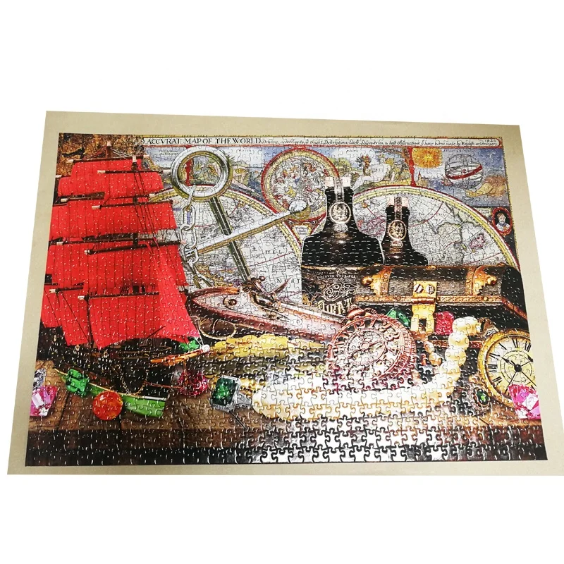 Free Samples Custom OEM Beautiful Artwork Jigsaw Puzzle 1000 piece Cardboard For Adult Puzzle