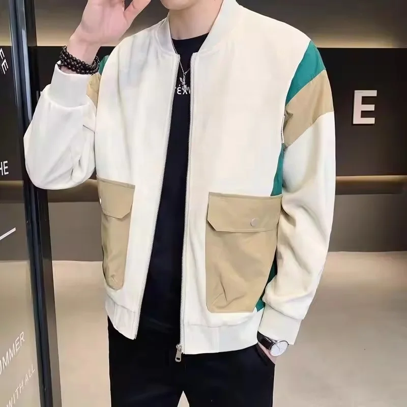 Spring and autumn personality denim jacket male Korean style ripped denim clothing trend social guy rivet jacket coat