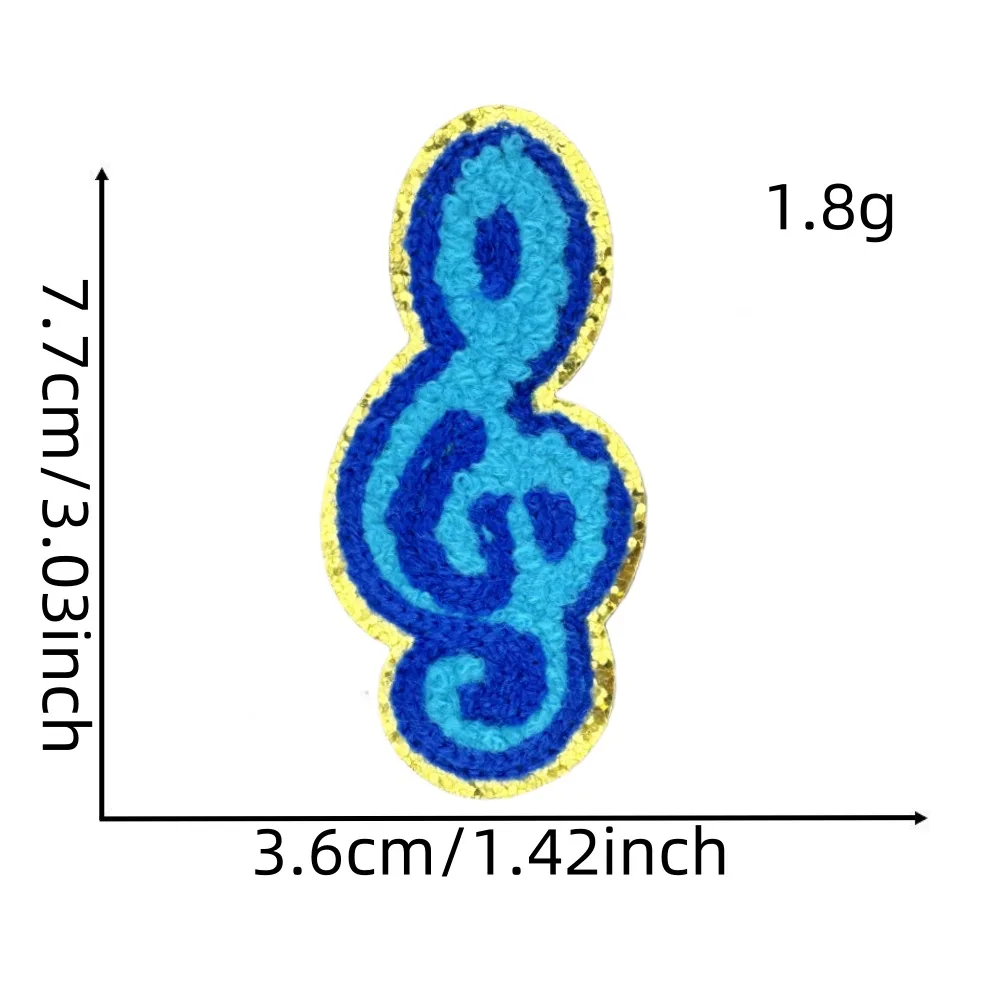 Creative Embroidery Iron on Popular Singer Theme Heart Star Guitar Light Earth Chenille Patch for Diy Decoration