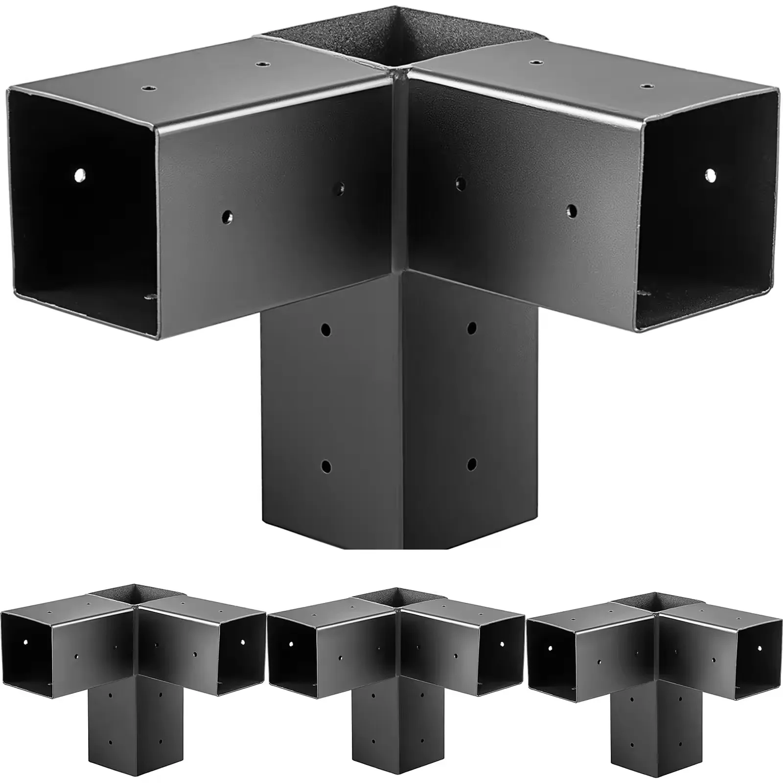 4x4 Woodwork Pergola Brackets Kit Stand Kit Hot Dipped Galvanized Column Metal Aluminum Black or Custom Powder Coated 100 Pieces