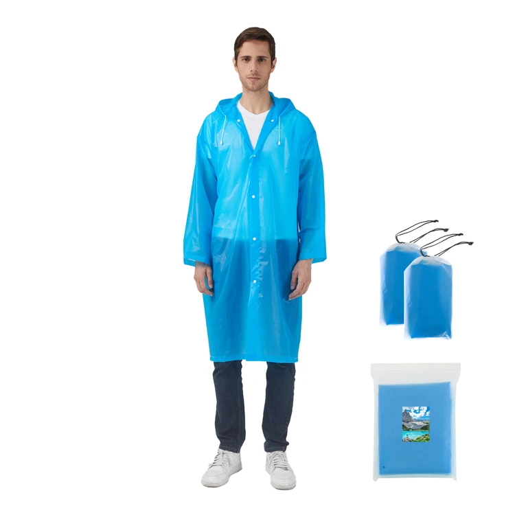 Многоразовый Дождевик-пончо EVA, портативный дождевик для активного отдыха, эластичный на рукавах, с кулиской на капюшоне