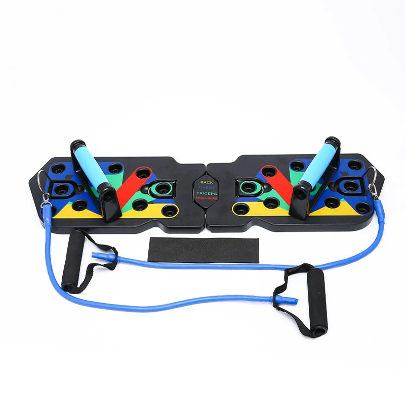 Multi-function Chest Muscle Exercise Push Up Board Foldable Pull Up Resistance Bands  ABS Push Up Board