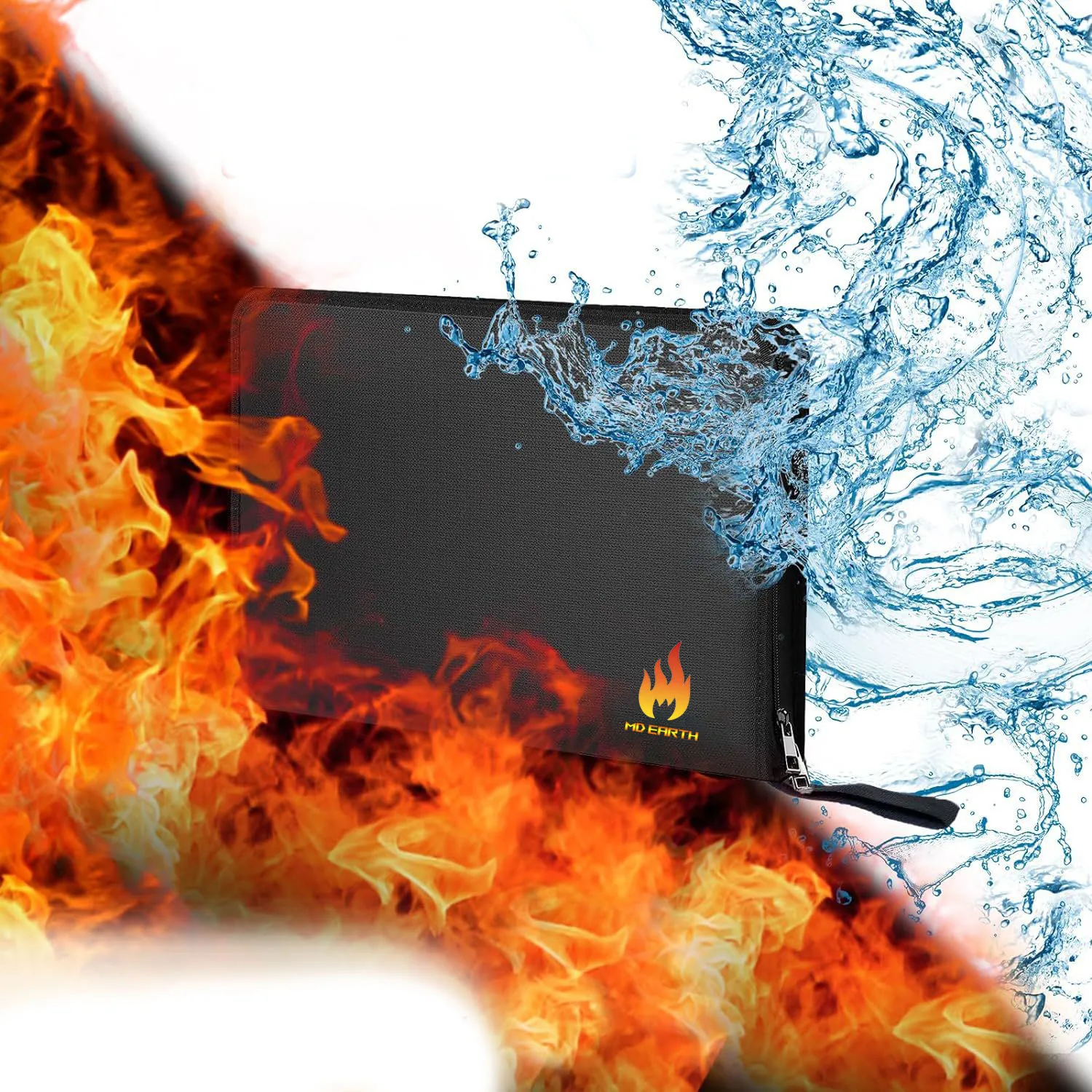 Portable Design Document File Organizer Boxes Black Waterproof Fireproof Document Bag With zipper Lock