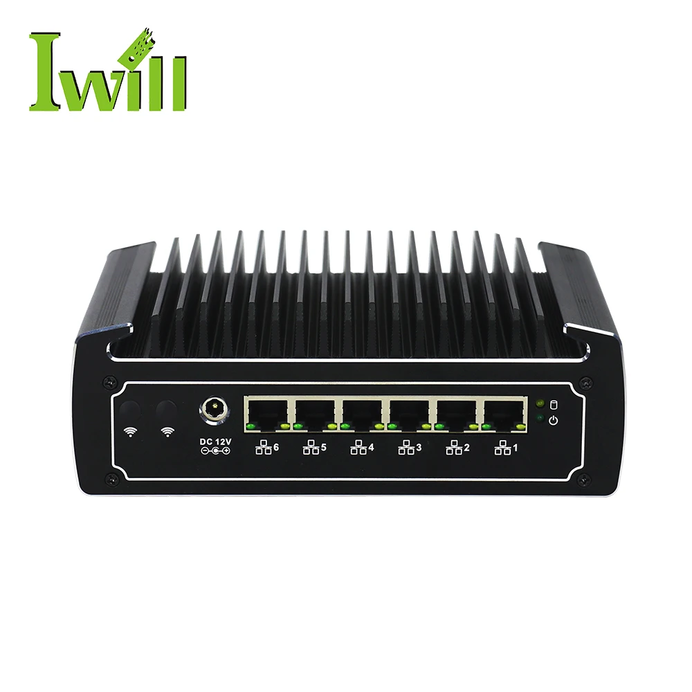 6 rj45 1000m lan 8th gen i3 i5 i7 mini pc quad core fanless pfsense  for Kiosk Interactive info system
