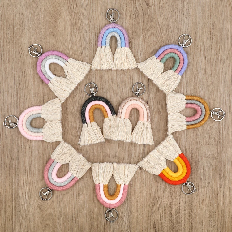 Factory Directly Sales Best Quality Fashion Rainbow style Accessories KeyChain Decoration for bags school bag mobile car room