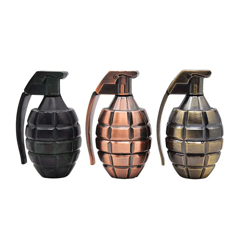 Customized Logo Promotional Novelty Hand Grenade Herb Crusher 46mm 4 Parts Layers Zinc Alloy Grenade Shape Tobacco Grinder