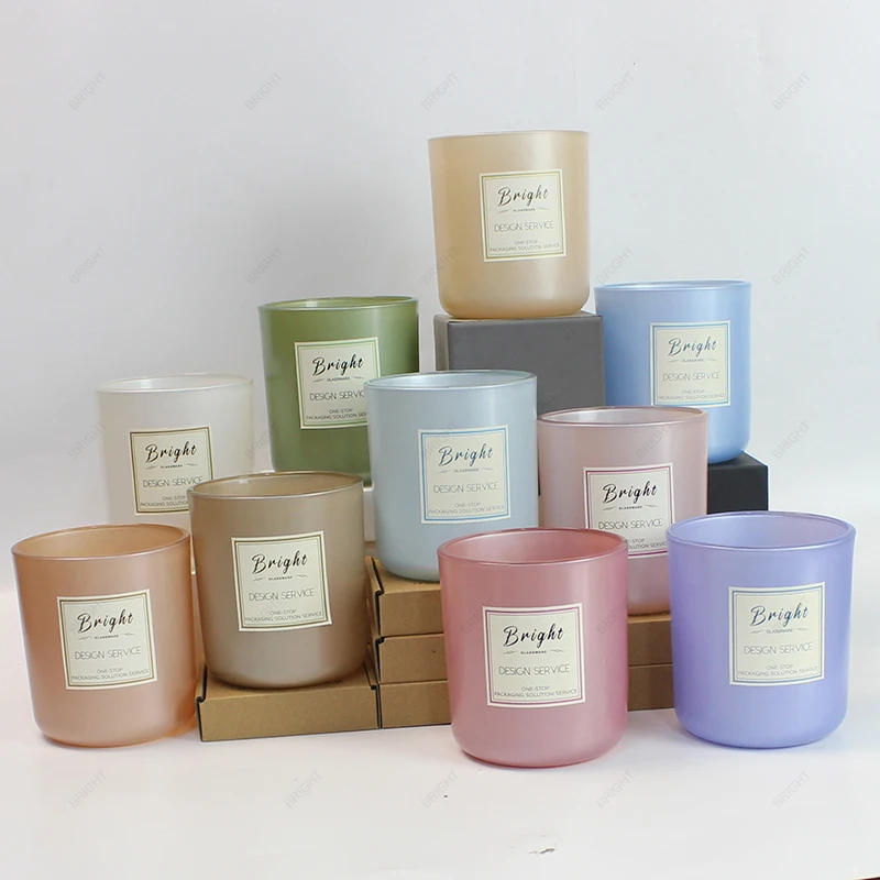 New Style Wholesale Soy Wax Round Glass Candle Jar Pearl Luxury Bamboo Wood Lid 6oz 8oz 10oz 16oz 17oz Candle Jar with Lid