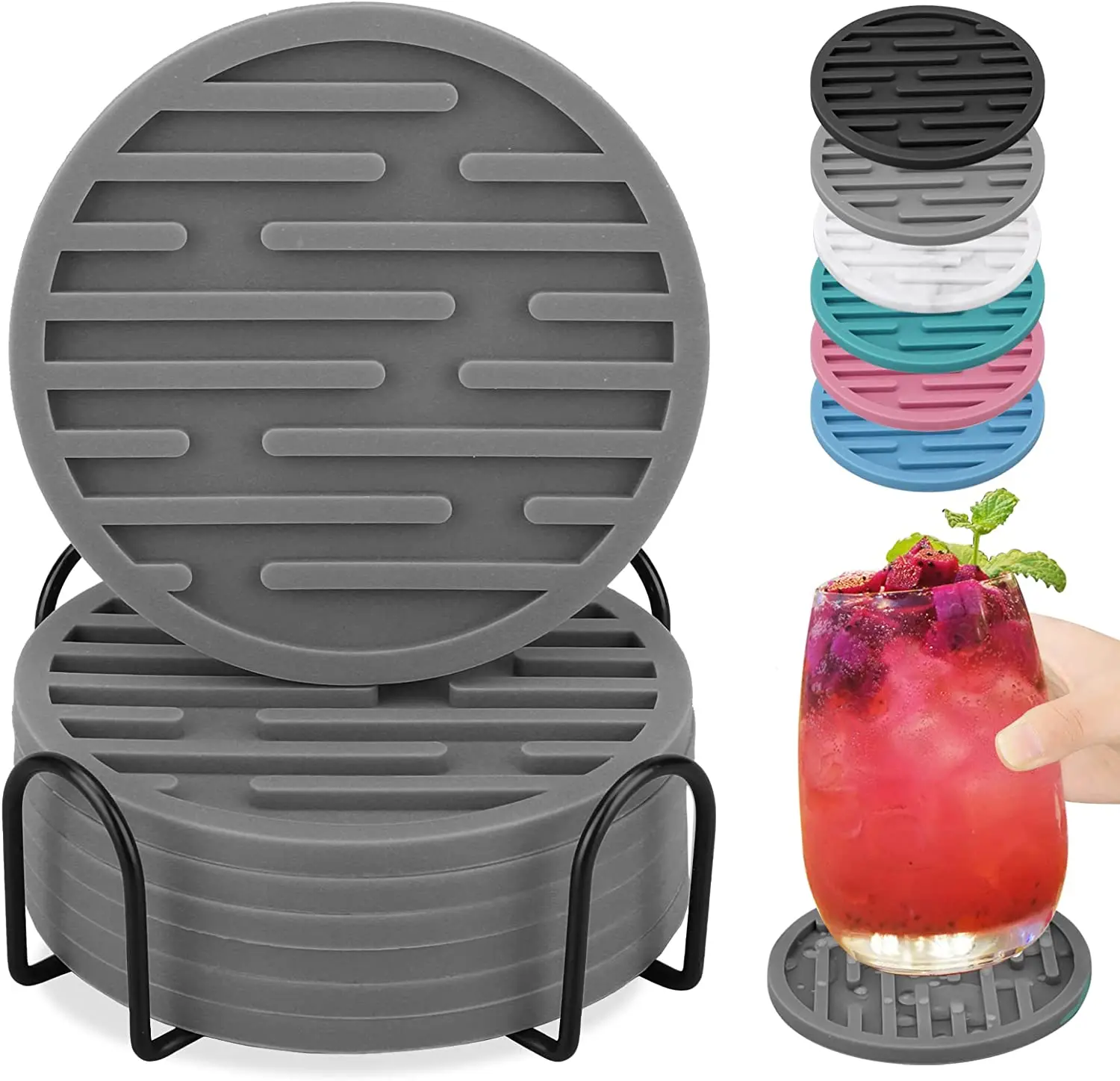 Silicone Sublimation  Round Resin  blank sale Slate Roller Coasters for Mug drinks parts backyard  for kids custom cheap coffee