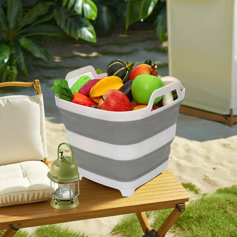 10L PP Multifunctional Foldable Household Kitchen Sink Basin Large Dish Washing Portable Bucket Made for Water Use