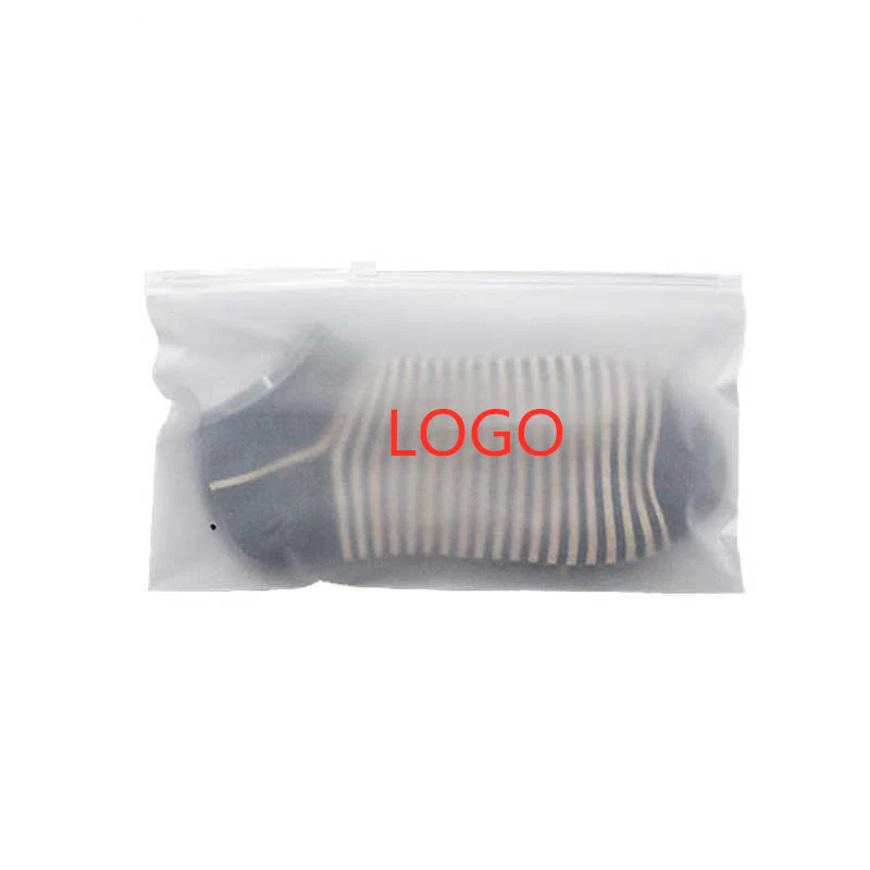 Wholesale Customized Logo Horizontal Version Frosted Storage Bag Socks Underwear Packaging Zipper Self Sealing Bags PVA Accept