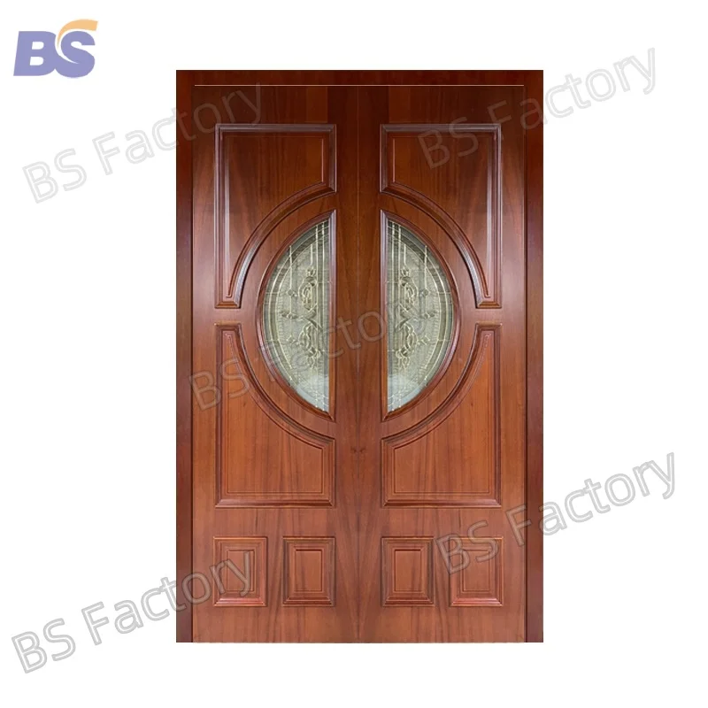 Solid Wooden Doors Design Catalogue Customized for House Wood Front Door Kitchen Cabinet Pu Coated Solid Wooden Doors