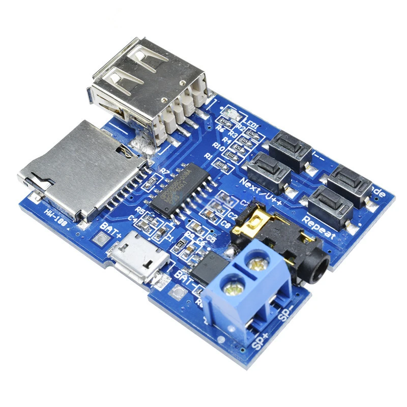  Плата декодирования Mp3 без потерь mp3 декодер TF карта USB MP3 декодирующий плеер модуль поставляется с усилителем