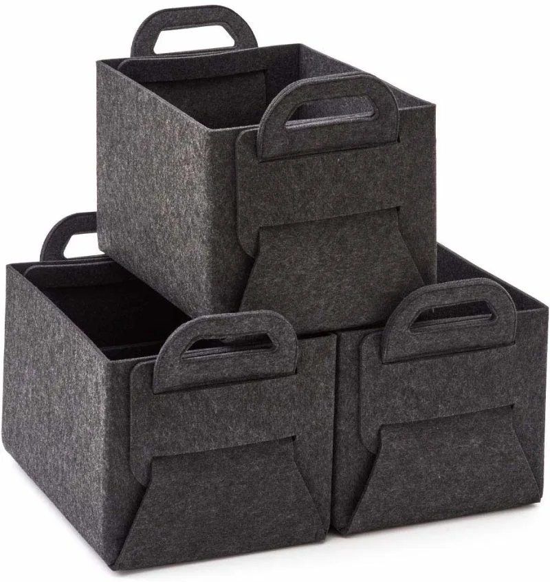 Storage Basket Felt Storage Bin Collapsible & Convenient Box Organizer