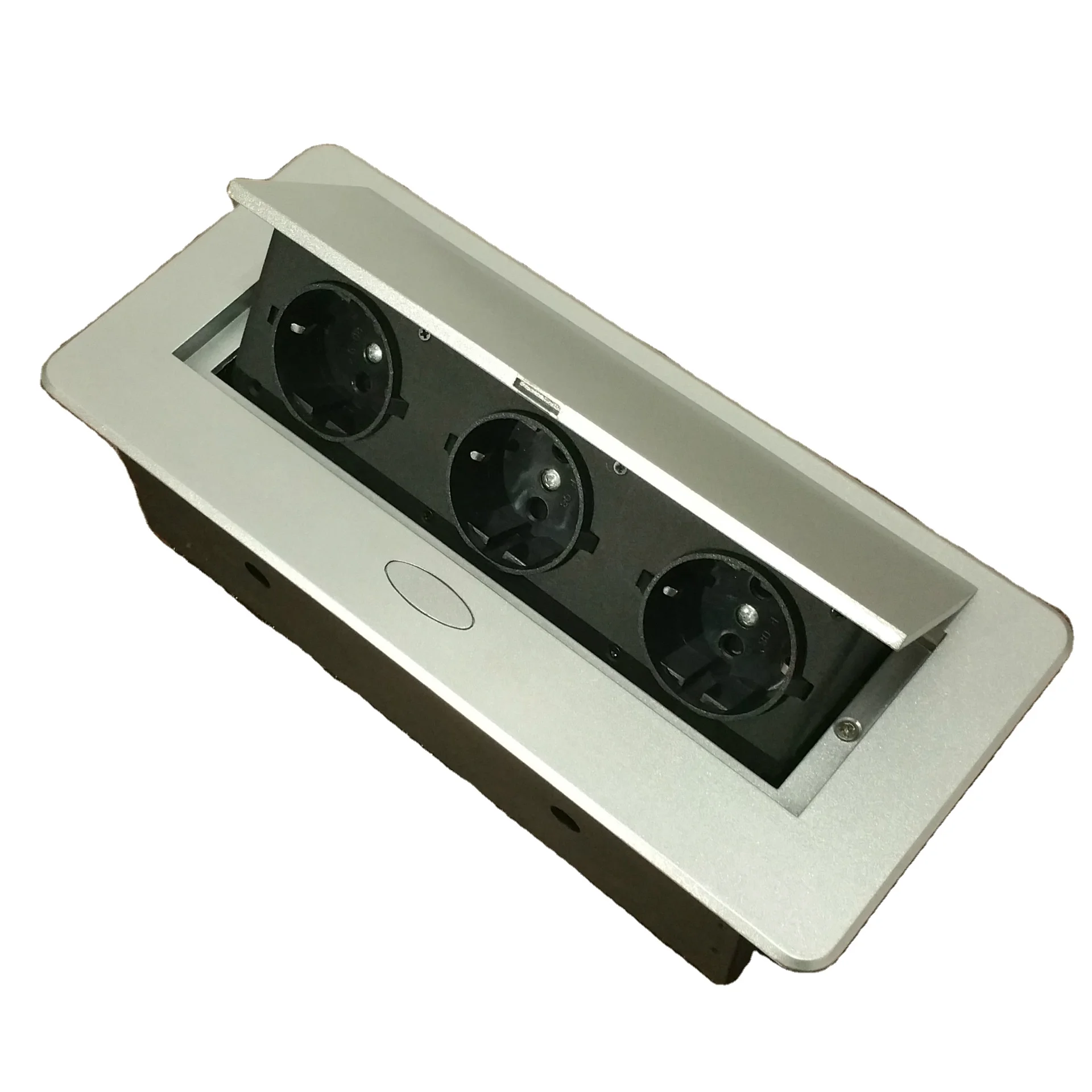 Customize EU power Hidden mounted desktop table damped  socket Office Table Outlet Grounded Extension EU Plug outlet
