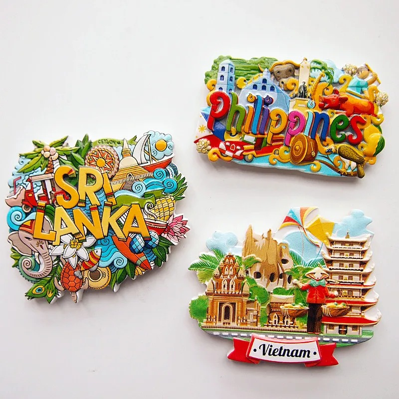 Resin 3D fridge magnet custom refrigerator magnets tourism wholesale travel souvenirs different city all countries fridge magnet