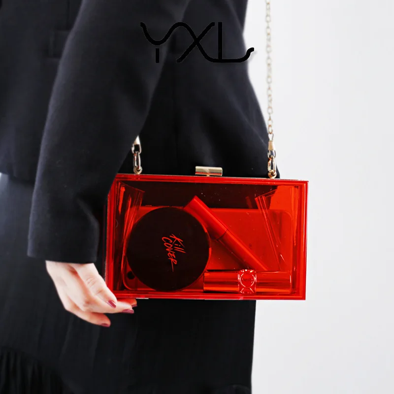 2024 Luxury Women Wedding Hand Bag Bridal Handbag Transparent Clutch Party Acrylic Evening Bags Clear Purse