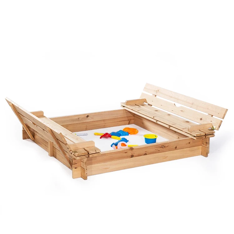 
Outdoor play set wooden kids in a sandbox sandpit playground with bench 