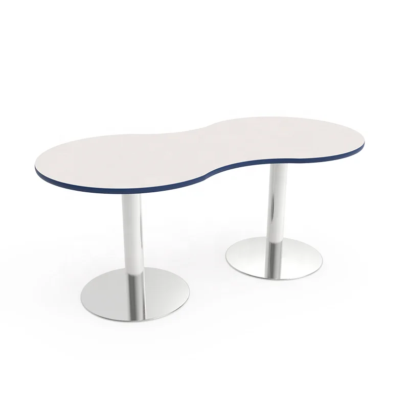 high quality fixed height wooden peanut cafe table