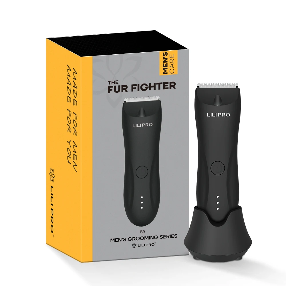 LILIPRO B9  Electric 3 Trimming Combs Waterproof Pubic SkinSafe Body Hair Shaver with Replaceable Ceramic Groin Trimmer