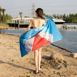 Custom Logo Minecraft Creeper Checkered 30*100 CM Soft Microfibre Beach Towels