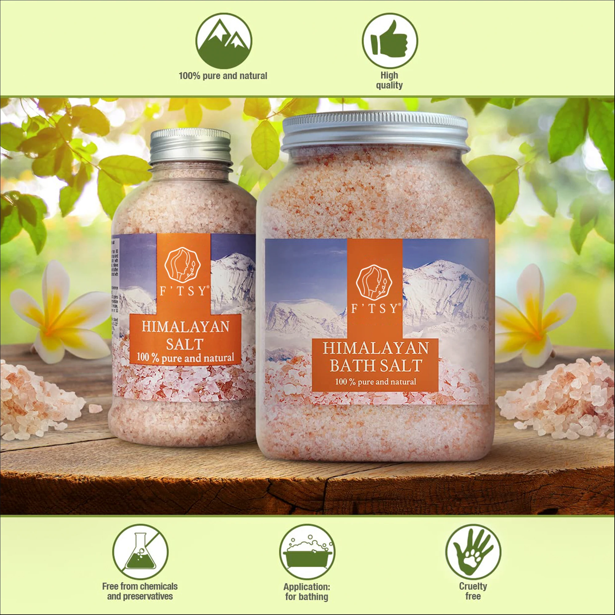 100% Pure & Natural Himalayan Salt Pink Crystal Salt Good Sleep Stress Relief Himalayan Salt