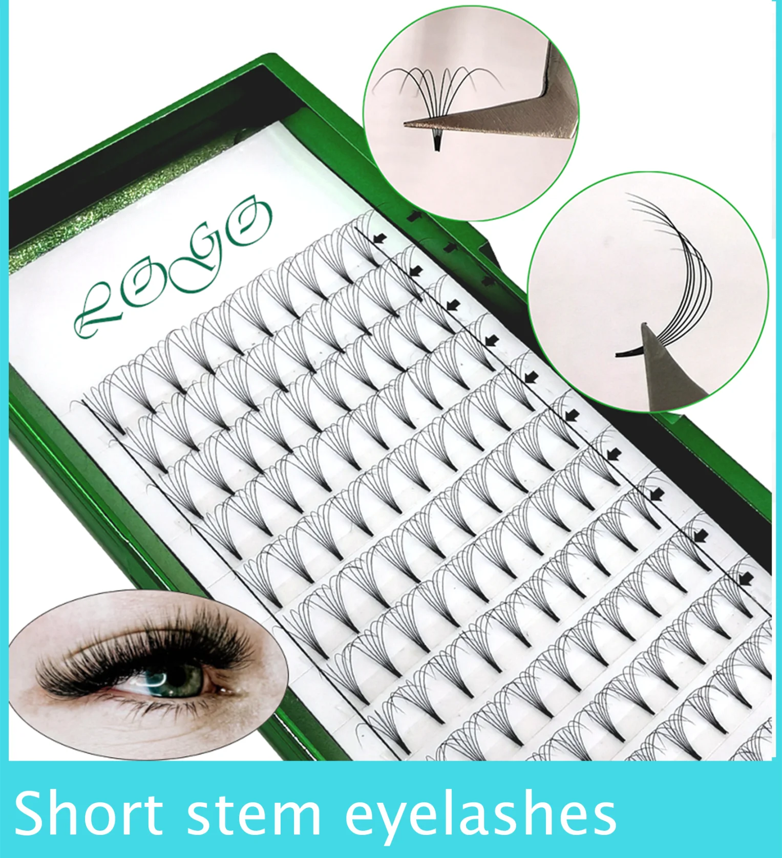 Magnetic eyelashes no glue premade fans 3D 4D 5D 6D 10D C D  curl 0.07 8-15mm russian volume eyelashes extensions