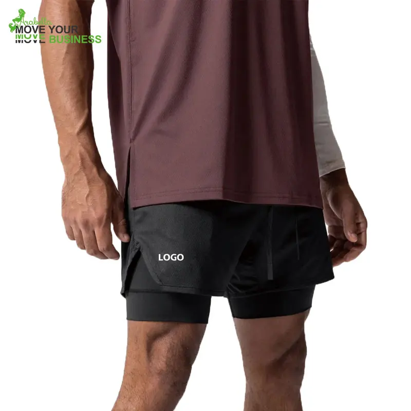 Arabella 2023 Custom Logo Mens Activewear Jogging Training Running Gym Compression Shorts With Liner
