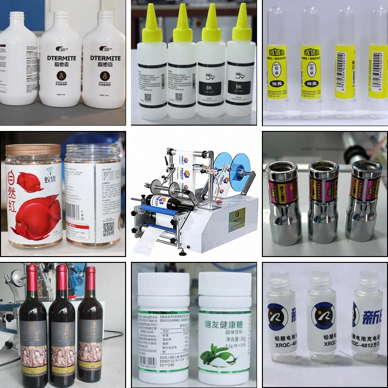 High-Quality FK603 semi-automatic manual tabletop 50ML sample salad dressing round ampere bottle full week labeling machine