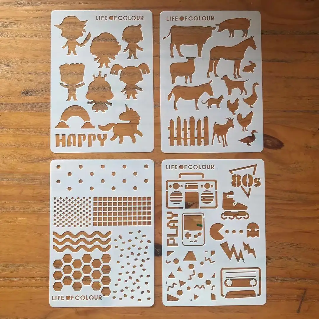 Letter Number Reusable Custom Cheap New Design Kids Drawing Tools Plastic Shaped Drawing Stencil