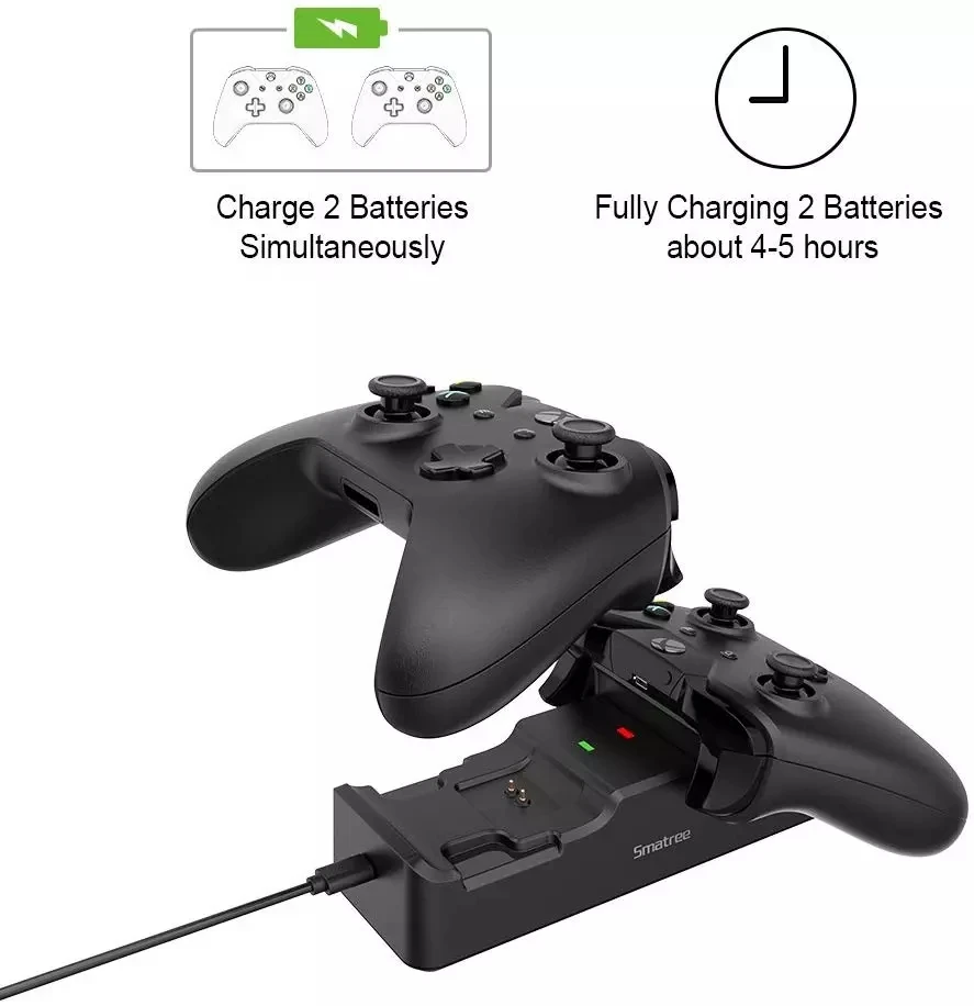  2000 mAh Rechargeable Battery Dual Charging Station High Speed Docking Compatible for